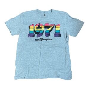 Disney Walt Disney World 1971 Retro Rainbow Castle Graphic Tee Gray Mens M